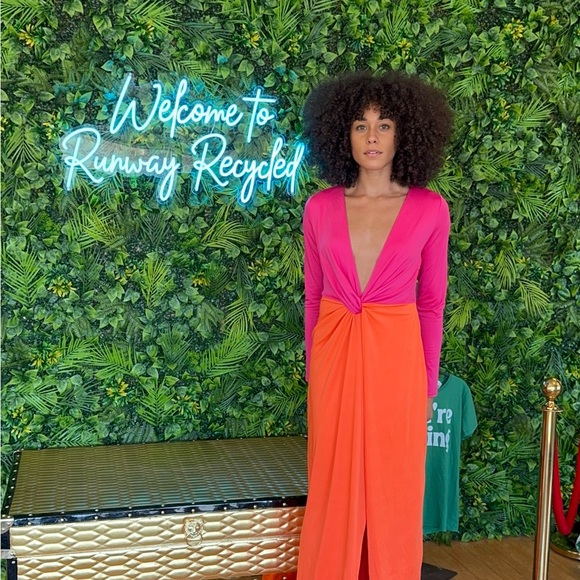 Vibrant Pink and Orange Dress - Picture 11 of 12